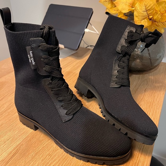 Kate Spade Merigue Women’s Combat Lace-up boots NEW - Picture 2 of 9